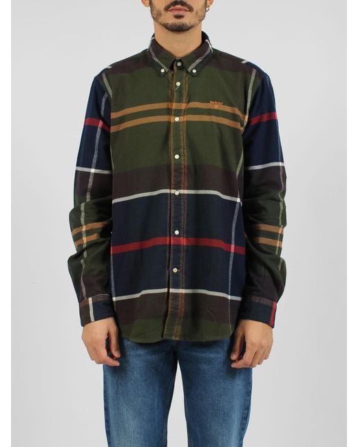 Barbour Gray Checked Long-Sleeved Shirt for men