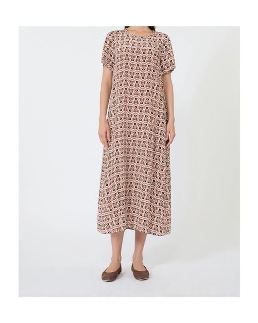 Weekend by Maxmara Pink Printed Silk T-Shirt Dress