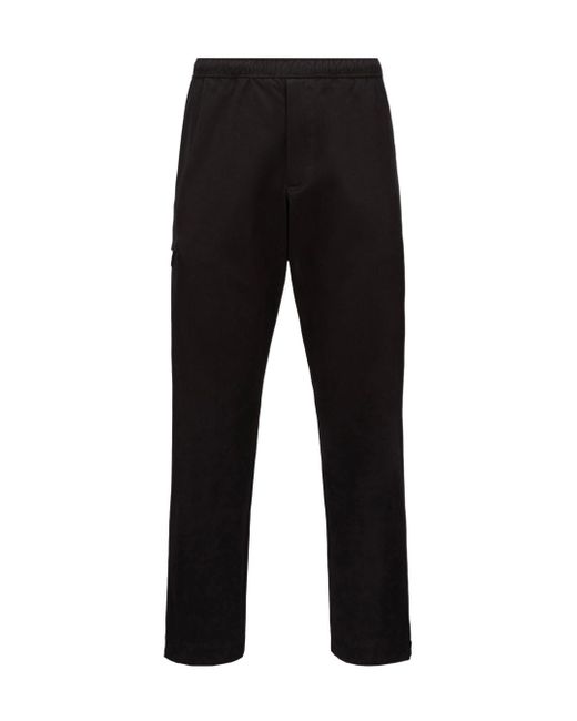 Moncler Black Mid-Rise Straight Leg Trousers for men