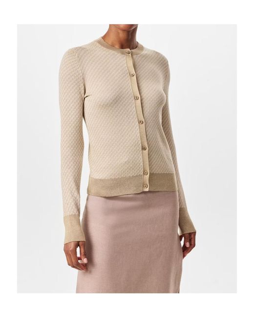 Fendi Natural Round-Neck Long-Sleeve Knitted Sweater
