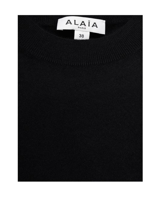 Alaïa Black Alaïa Cropped Knitted Top