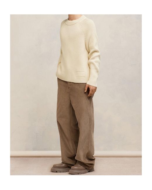 AMI Natural Ami Crewneck Knitted Jumper for men