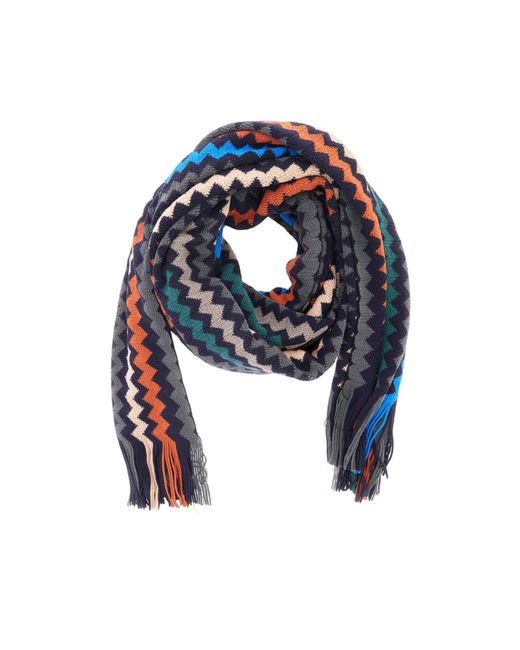 Missoni Blue Tasseled Scarf for men