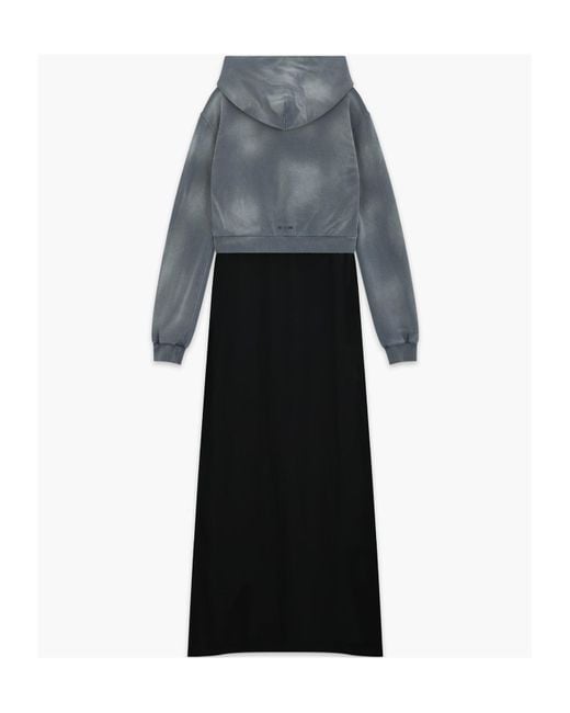 we11done Gray Layered Hoodie Dress