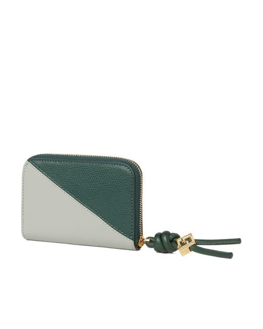 Fendi Green Ff Diamonds Zip Around Mini