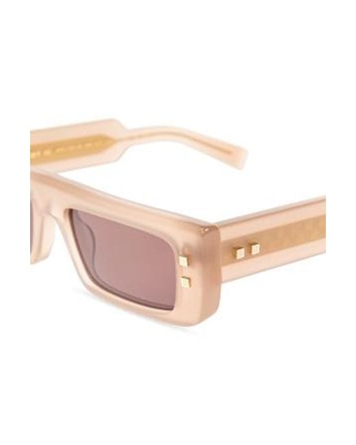 Balmain Pink Eyewear B Army Iii Rectangle Frame Sunglasses for men