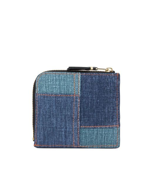 Comme des Garçons Blue Compact Zip-Around Wallet for men
