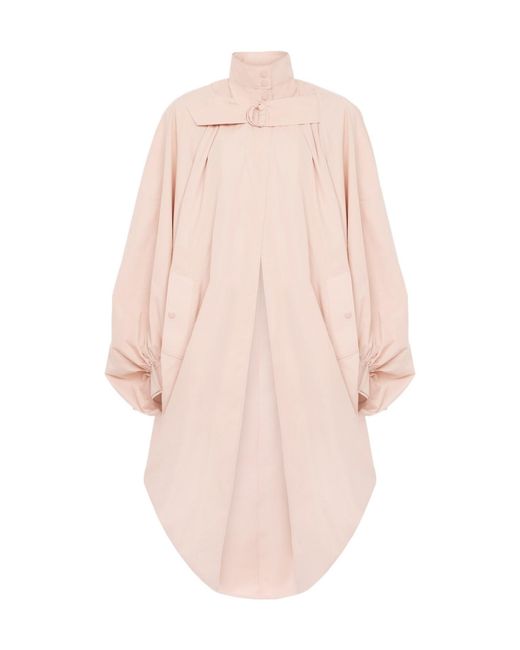 Chloé Pink Chloé Oversized High-Neck Cape Coat