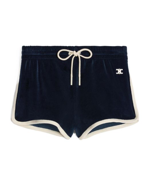 Céline Blue Triomphe Mini Shorts
