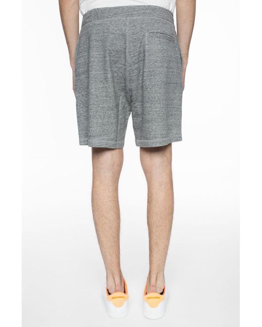 DSquared² Gray Elastic Waist-Edge Shorts for men