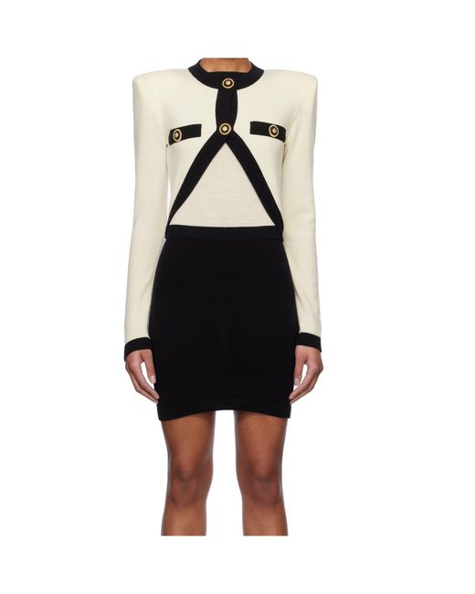Balmain Black Filo Leone Catena Slim Fit Dress