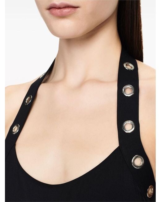 Off-White c/o Virgil Abloh Blue Eyelet-Embellished Halterneck Swimsuit
