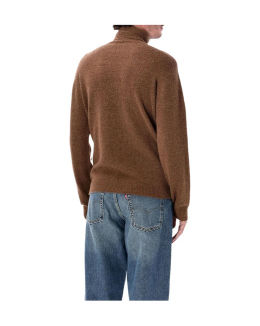 Roberto Collina Brown High Neck Knitted Sweater for men