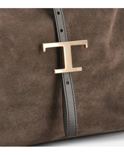 Tod's Brown T Timeless Medium Shoulder Bag