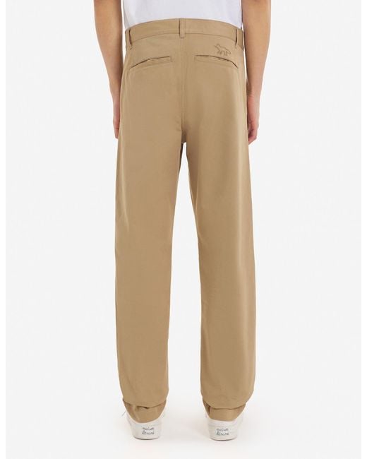 Maison Kitsuné Natural Cotton Chino Pants for men