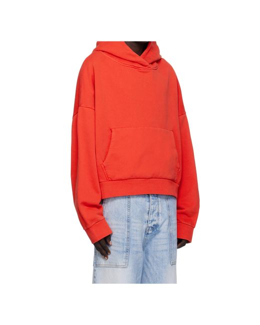 Entire studios Red 510 Gsm Organic Cotton Fleece Hoodie for men