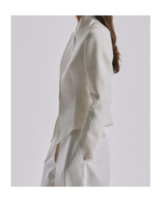 The Row White Brianda Linen Jacket