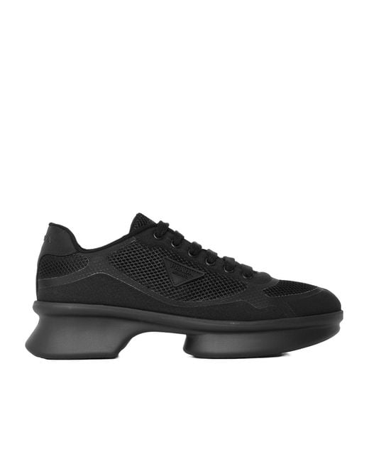 Prada Black Lace-Up Sneakers
