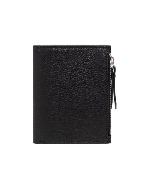 Maison Margiela Black Four-Stitch Logo Bi-Fold Wallet for men