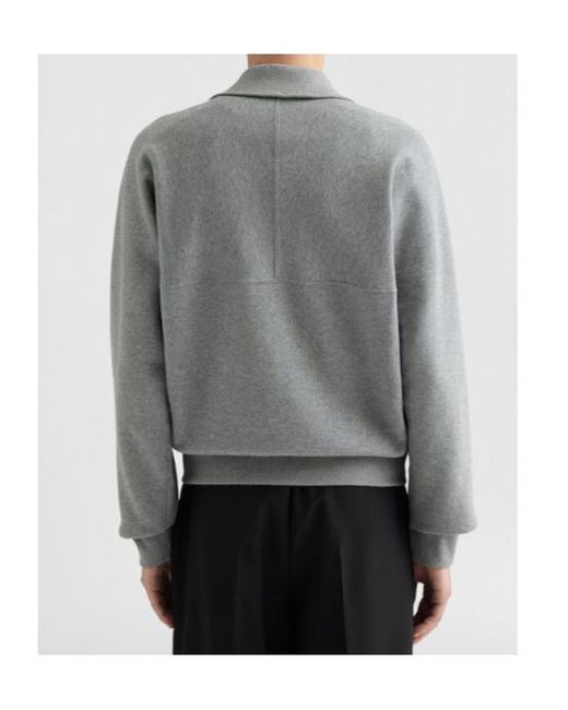 Jil Sander Gray Cotton Terry High-Neck Sweatshirt for men
