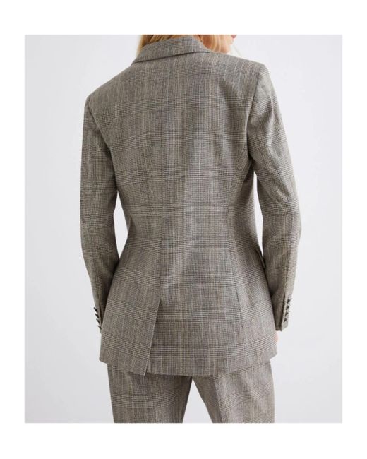 Marella Gray Flowing Double-Breasted Blazer