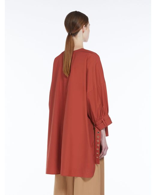 Max Mara Red 'S Crewneck Long-Sleeved Top