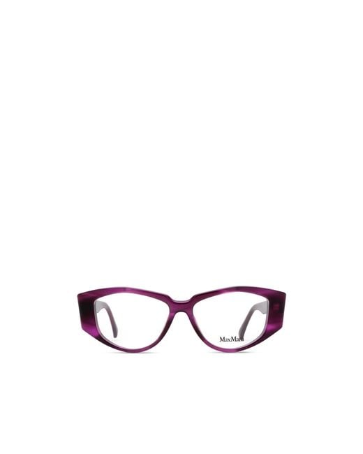 Max Mara White Irregular Frame Glasses
