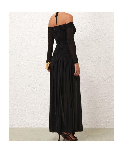 Zimmermann Black Halterneck Cut-Out Dress