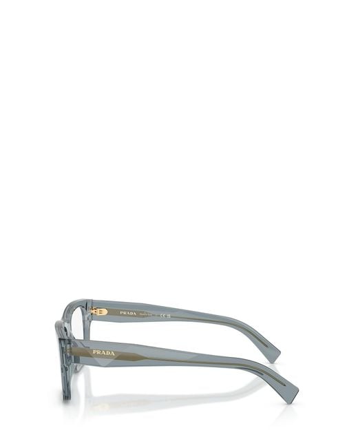 Prada White Eyewear Rectangle Frame Glasses for men