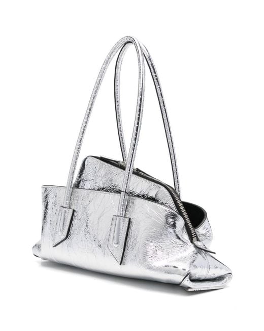 The Attico White The Crinkled Double-Handle Shoulder Bag
