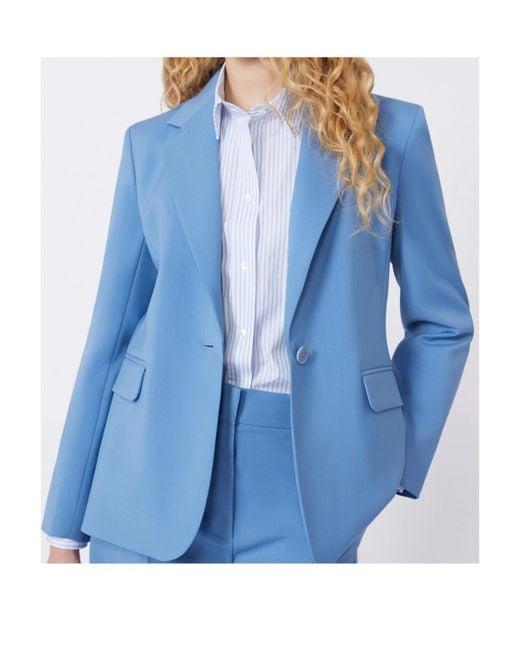 Weekend by Maxmara Blue Virgin Wool Blazer