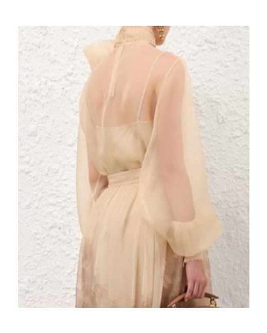 Zimmermann Natural 'Memento Organza' Blouse