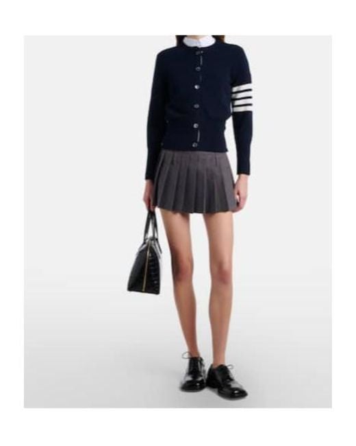 Thom Browne Blue Knitted Cardigan