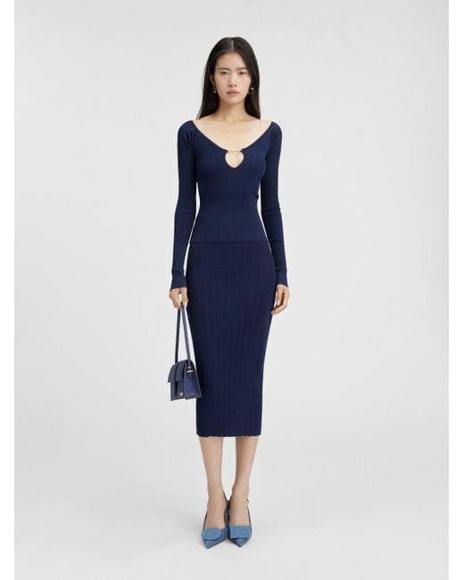 Jacquemus Blue Pralu Ribbed Top