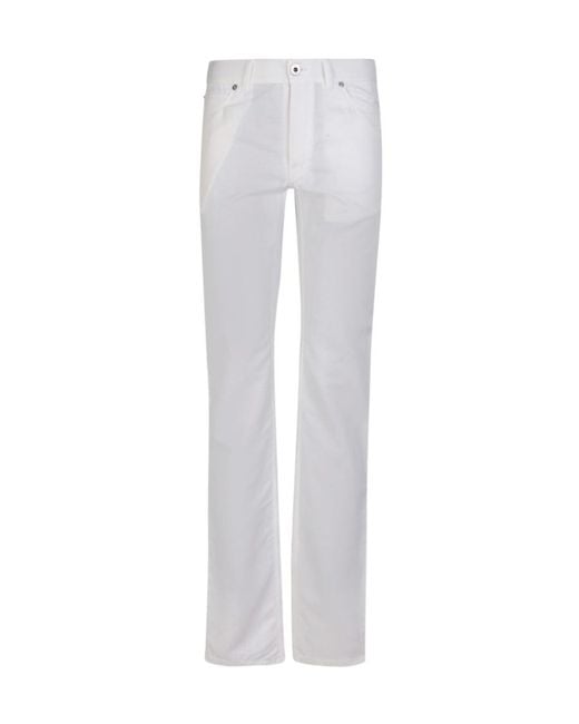 Brioni White Regular Fit Mid Rise Trousers for men