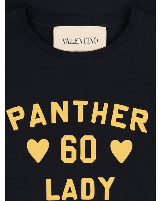 Valentino Black Panther Lady Printed Crewneck T-Shirt