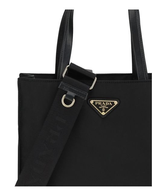 Prada Black Shopping Bag With Shoulder Strap