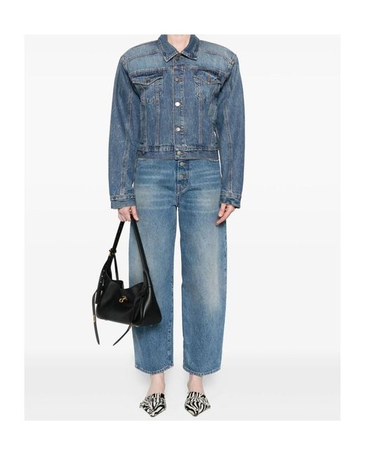 Haikure Blue Button-Fastening Denim Jacket