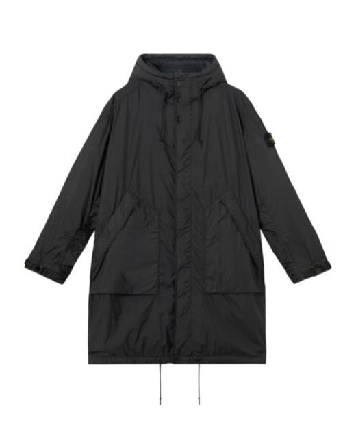 Stone Island Black Quilted High-Collar Vest With Adjustable Fit By for men