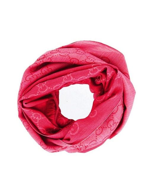 Gucci Pink Logo Wool Scarf for men