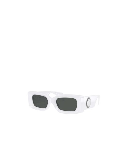 Versace White Rectangle-Frame Sunglasses for men