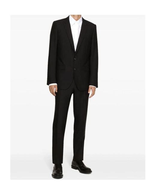 Dolce & Gabbana Black Martini-Fit Tailored Suit for men