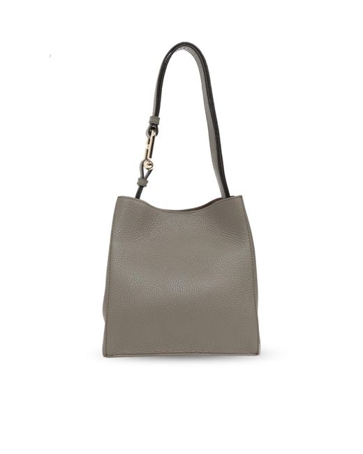 Furla Gray Nuvola Logo Printed Mini Bucket Bag