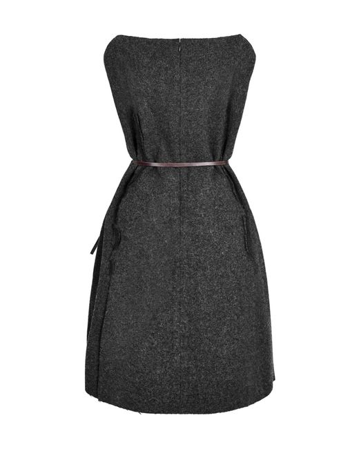 Prada Black Sleeveless Wool Dress