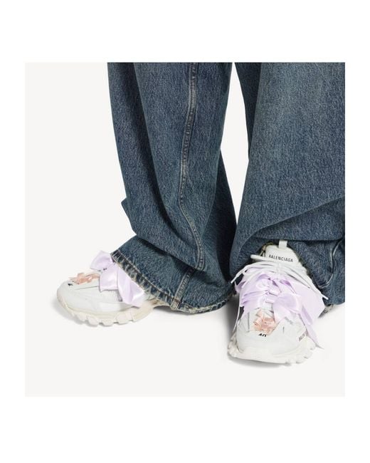 Balenciaga White Track Bow Lace-Up Sneakers