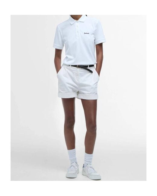 Barbour White Bowford Polo Top