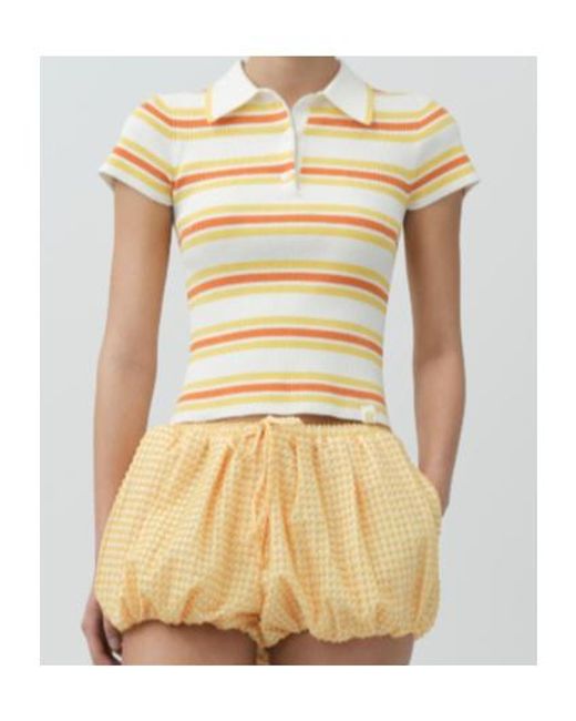 Jonathan Simkhai Metallic Luka Cotton Polo