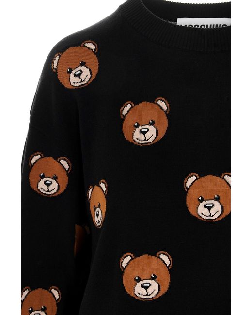 Moschino Black Teddy Bear Pattern Knit Dress
