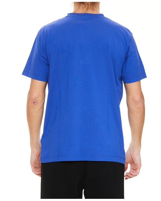 Marcelo Burlon Blue County Of Milan Motif Printed Crewneck T-Shirt for men