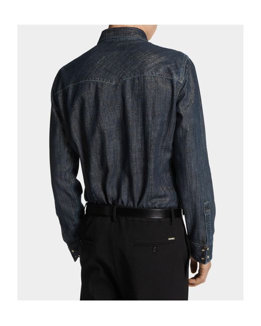 DSquared² Blue Flap Pocket Denim Shirt for men